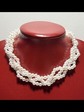 Classic White Pearl Multi-Strand Necklace - Brand Unbranded